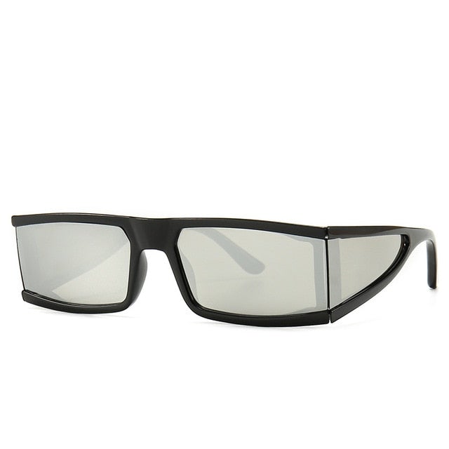 Small Rectangle Resin Frame Acrylic Lens Visor Sunglasses
