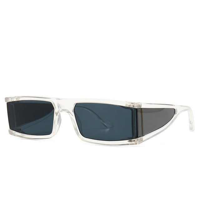 Small Rectangle Resin Frame Acrylic Lens Visor Sunglasses