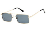 Alloy Metal Small Frame Clear Double Bridge Vintage Square Sunglasses