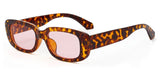 Thick Leopard Rectangular Frame Gradient Retro Sunglasses