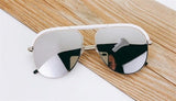 Oversized Luxury Vintage Mirror Stylish Brow Bar Aviator Sunglasses