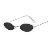 Vintage Oval Metal Frame Anti-Reflective Retro Sunglasses