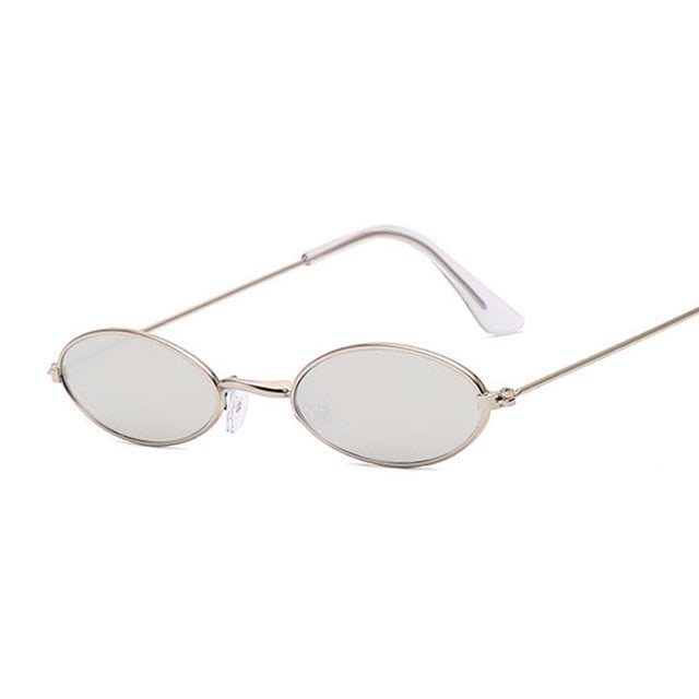 Vintage Oval Metal Frame Anti-Reflective Retro Sunglasses
