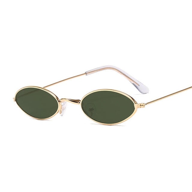 Vintage Oval Metal Frame Anti-Reflective Retro Sunglasses