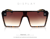 Flat Top Retro Gradient Big Frame Vintage Square Sunglasses
