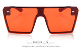 Flat Top Retro Gradient Big Frame Vintage Square Sunglasses