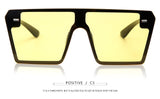 Flat Top Retro Gradient Big Frame Vintage Square Sunglasses