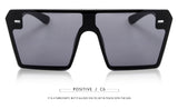 Flat Top Retro Gradient Big Frame Vintage Square Sunglasses