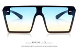 Flat Top Retro Gradient Big Frame Vintage Square Sunglasses