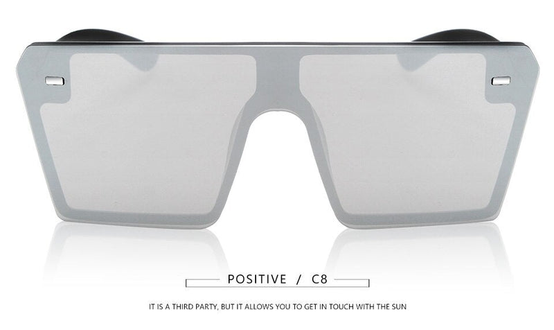Flat Top Retro Gradient Big Frame Vintage Square Sunglasses