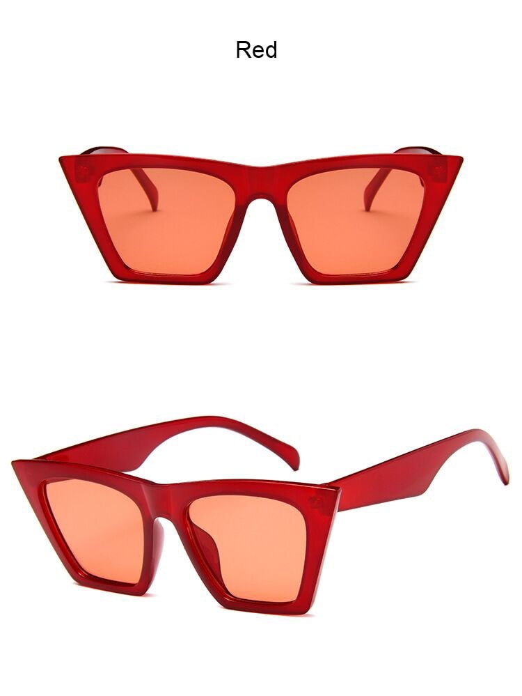 Classic Style Flat Gradient Lens Vintage cat Eye Sunglasses
