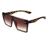 Flat Top Retro Gradient Big Frame Vintage Square Sunglasses