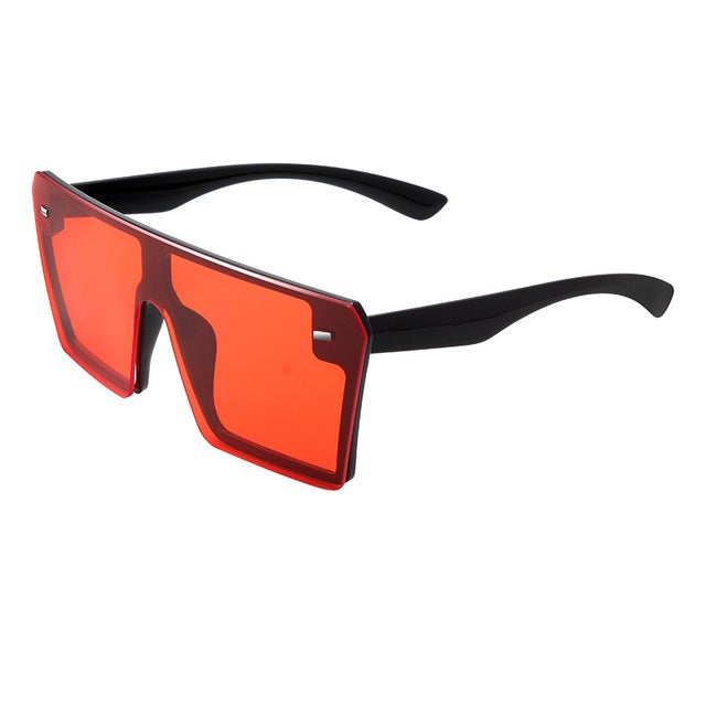 Flat Top Retro Gradient Big Frame Vintage Square Sunglasses