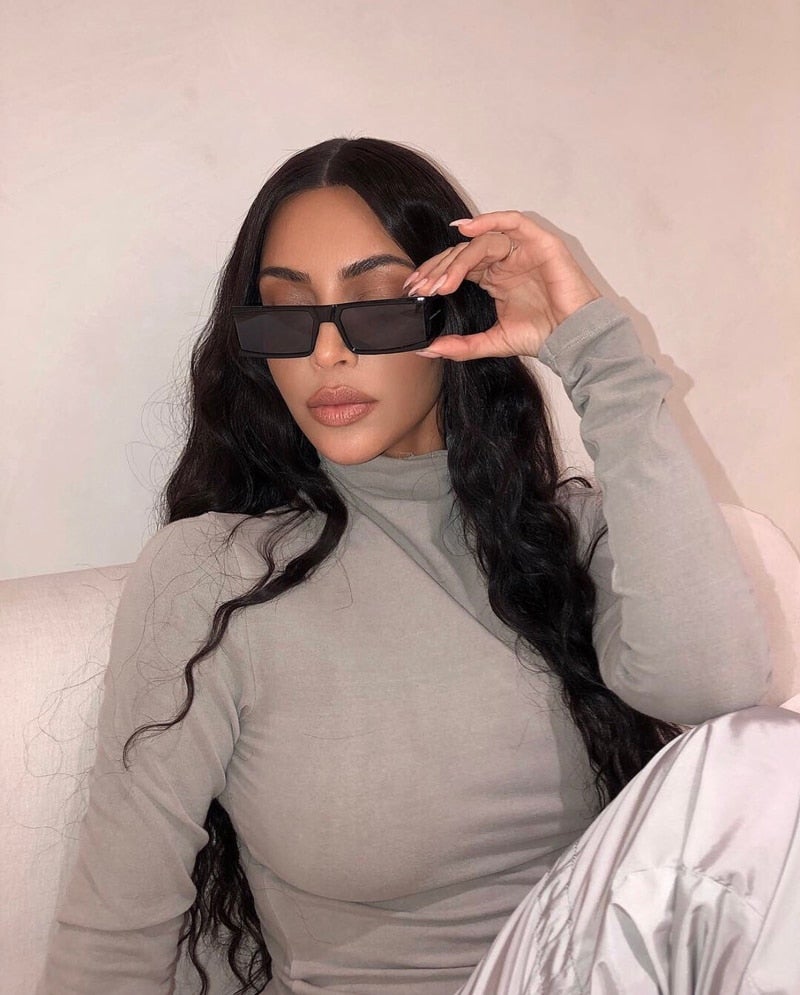 Small Rectangle Resin Frame Acrylic Lens Visor Sunglasses
