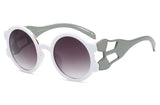 Retro Steampunk UV400 Wide Temple Vintage Round Sunglasses