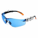 Transparent Lens Crystal Temple Visor Sunglass