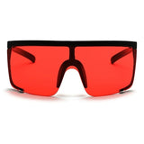 Oversize Mask Shape Flat Top Hood Shield Visor Sunglasses