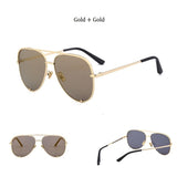 Luxury Style Mirror Gradient Lens Metal Frame Aviator Sunglasses