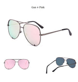 Luxury Style Mirror Gradient Lens Metal Frame Aviator Sunglasses