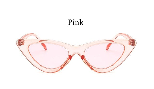 Solid Leopard Retro Style Mirror Lens Cat Eye Sunglasses