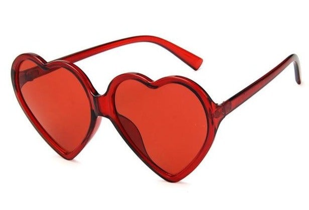 Love Heart Cat Eye Frame Mirror Lens Retro Sunglasses