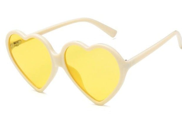 Love Heart Cat Eye Frame Mirror Lens Retro Sunglasses