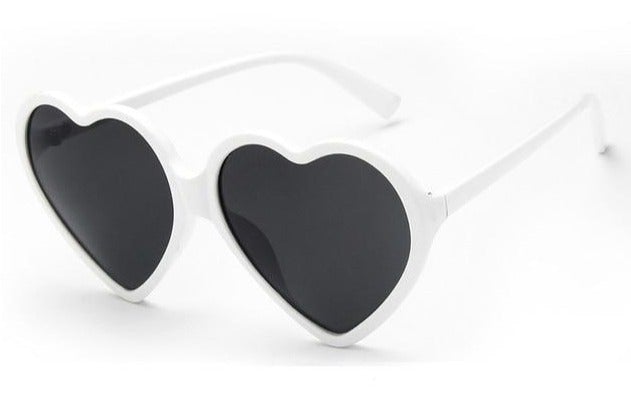 Love Heart Cat Eye Frame Mirror Lens Retro Sunglasses