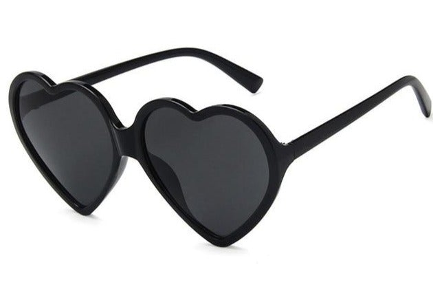 Love Heart Cat Eye Frame Mirror Lens Retro Sunglasses