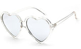 Love Heart Cat Eye Frame Mirror Lens Retro Sunglasses