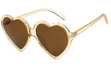 Love Heart Cat Eye Frame Mirror Lens Retro Sunglasses