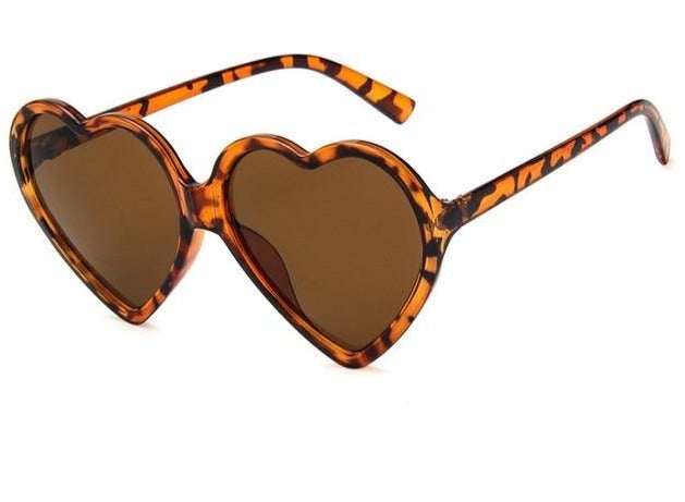 Love Heart Cat Eye Frame Mirror Lens Retro Sunglasses