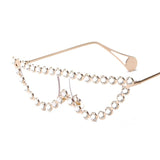 Vintage Triangle Rhinestone Metal Frame Diamond Cat Eye Sunglasses