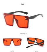 Retro Mirrored Lens Large Frame One Piece Shield Mask Sunglasses