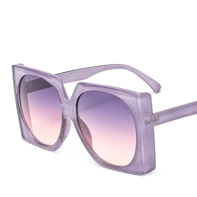 Oversize Gradient Plastic Square Sunglass