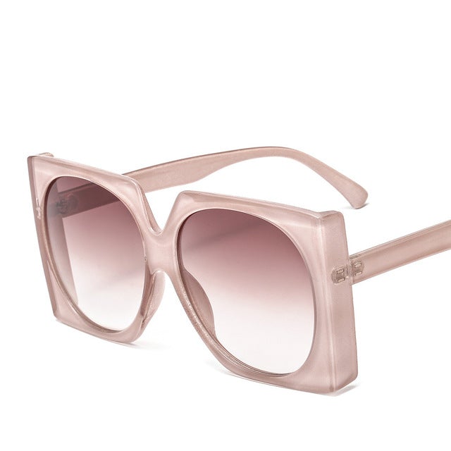 Oversize Gradient Plastic Square Sunglass