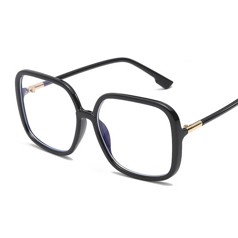 Oversize Anti-blue Light Vintage Retro Clear Square Eyeglasses