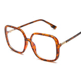 Oversize Anti-blue Light Vintage Retro Clear Square Eyeglasses