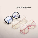 Oversize Anti-blue Light Vintage Retro Clear Square Eyeglasses
