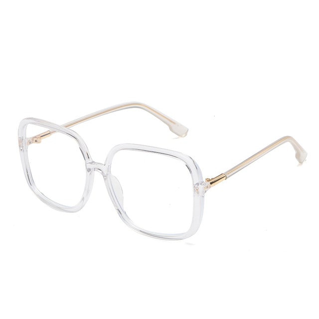 Oversize Anti-blue Light Vintage Retro Clear Square Eyeglasses