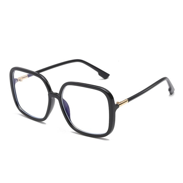 Oversize Anti-blue Light Vintage Retro Clear Square Eyeglasses