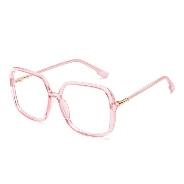 Oversize Anti-blue Light Vintage Retro Clear Square Eyeglasses