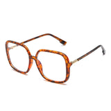 Oversize Anti-blue Light Vintage Retro Clear Square Eyeglasses