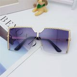 Luxury Brand Vintage Alloy Frame Clear Lens Metal Square Sunglasses