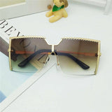Luxury Brand Vintage Alloy Frame Clear Lens Metal Square Sunglasses