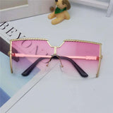 Luxury Brand Vintage Alloy Frame Clear Lens Metal Square Sunglasses