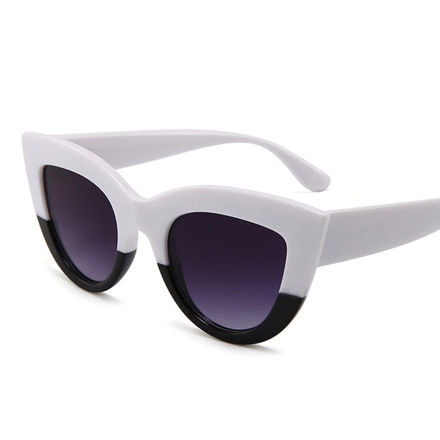 Vintage Retro Designer Mirror Cat Eye Sunglasses