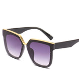 Anti-Reflective Mirror Gradient Lens Oversized Retro Square Sunglasses