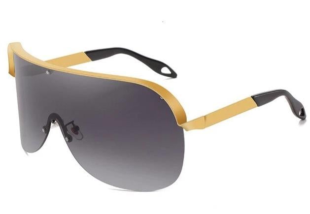 Super Big Frame One Piece Windproof Rimless Shield Visor Sunglasses