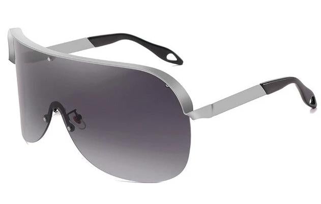 Super Big Frame One Piece Windproof Rimless Shield Visor Sunglasses