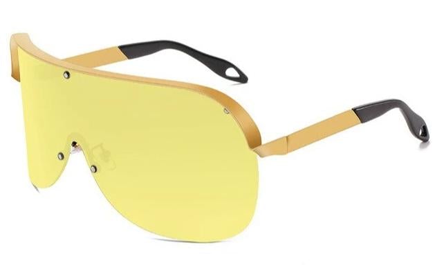 Super Big Frame One Piece Windproof Rimless Shield Visor Sunglasses